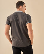 Polo con Ribetes Contrastantes - Gris