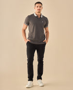 Polo con Ribetes Contrastantes - Gris