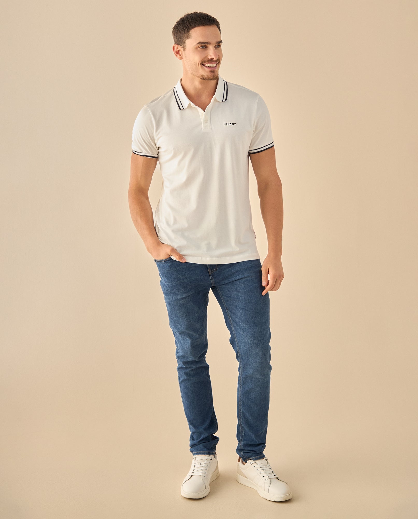 Polo con Ribetes Premium - Crudo 34_305G307_CRU110605_5