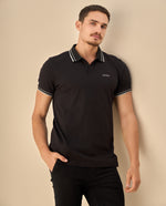 Polo con Ribetes Premium - Negro