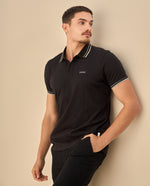 Polo con Ribetes Premium - Negro