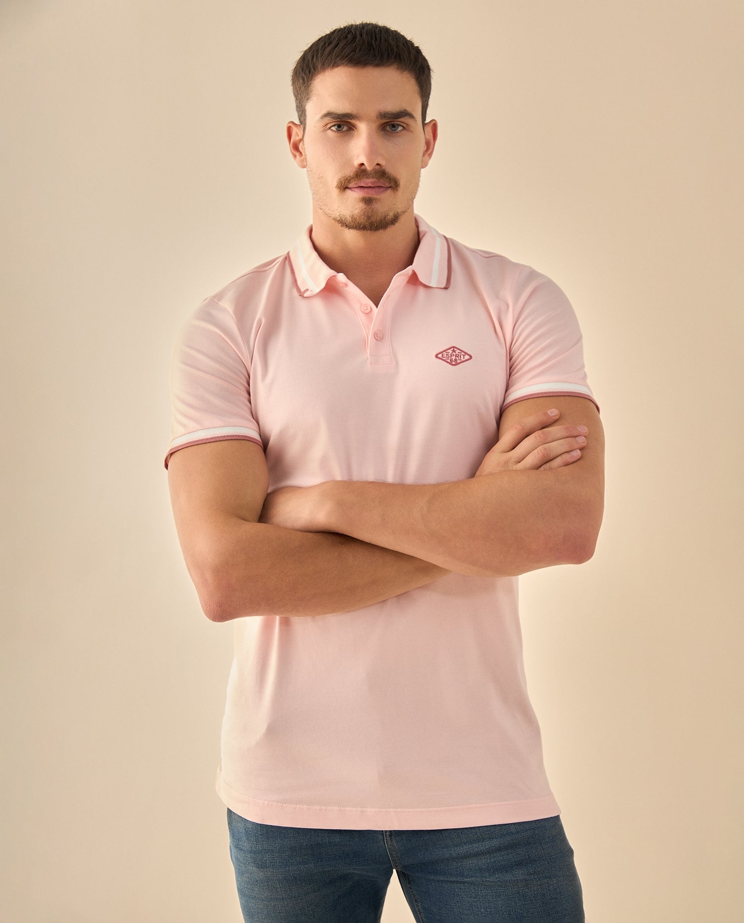Polo Piqué con Logo Bordado - Rosa