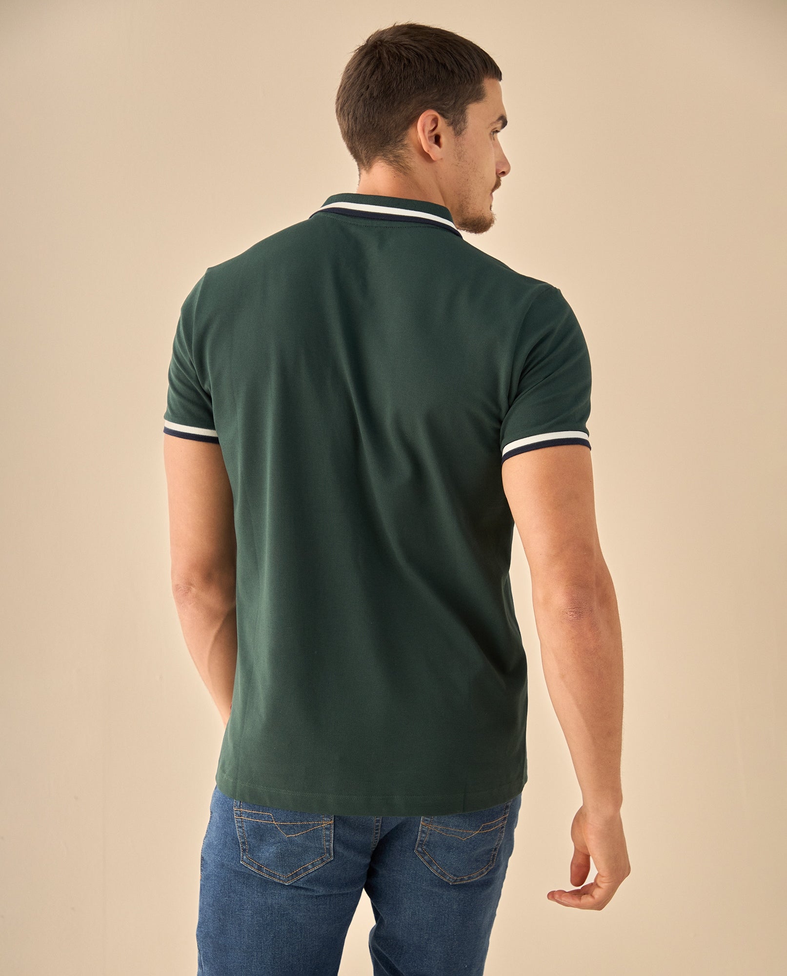 Polo con Ribetes Contrastantes - Verde 34_305G311_VER165820_4
