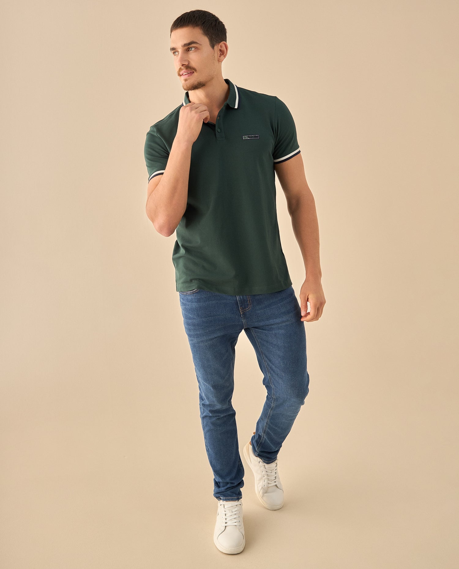 Polo con Ribetes Contrastantes - Verde