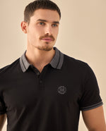 Polo con Ribetes Contrastantes - Negro