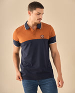 Polo con Diseño Block - Azul