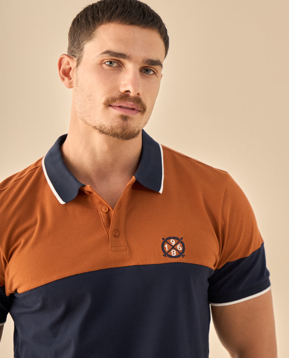 Polo con Diseño Block - Azul 34_305G321_AZU184035_3