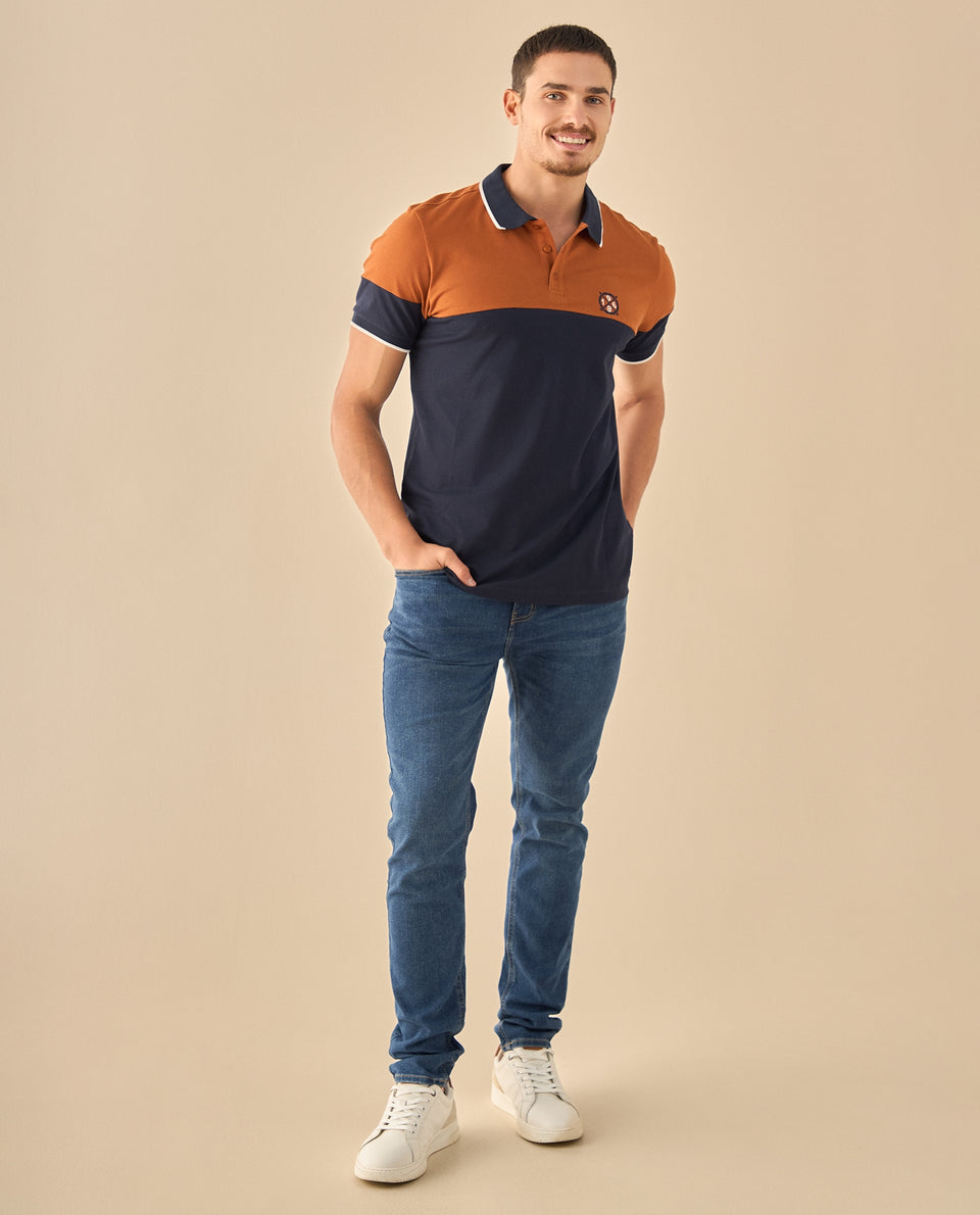 Polo con Diseño Block - Azul 34_305G321_AZU184035_5