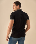 Polo con Ribetes Contrastantes - Negro
