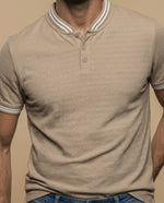Polo manga larga beige regular - Beige