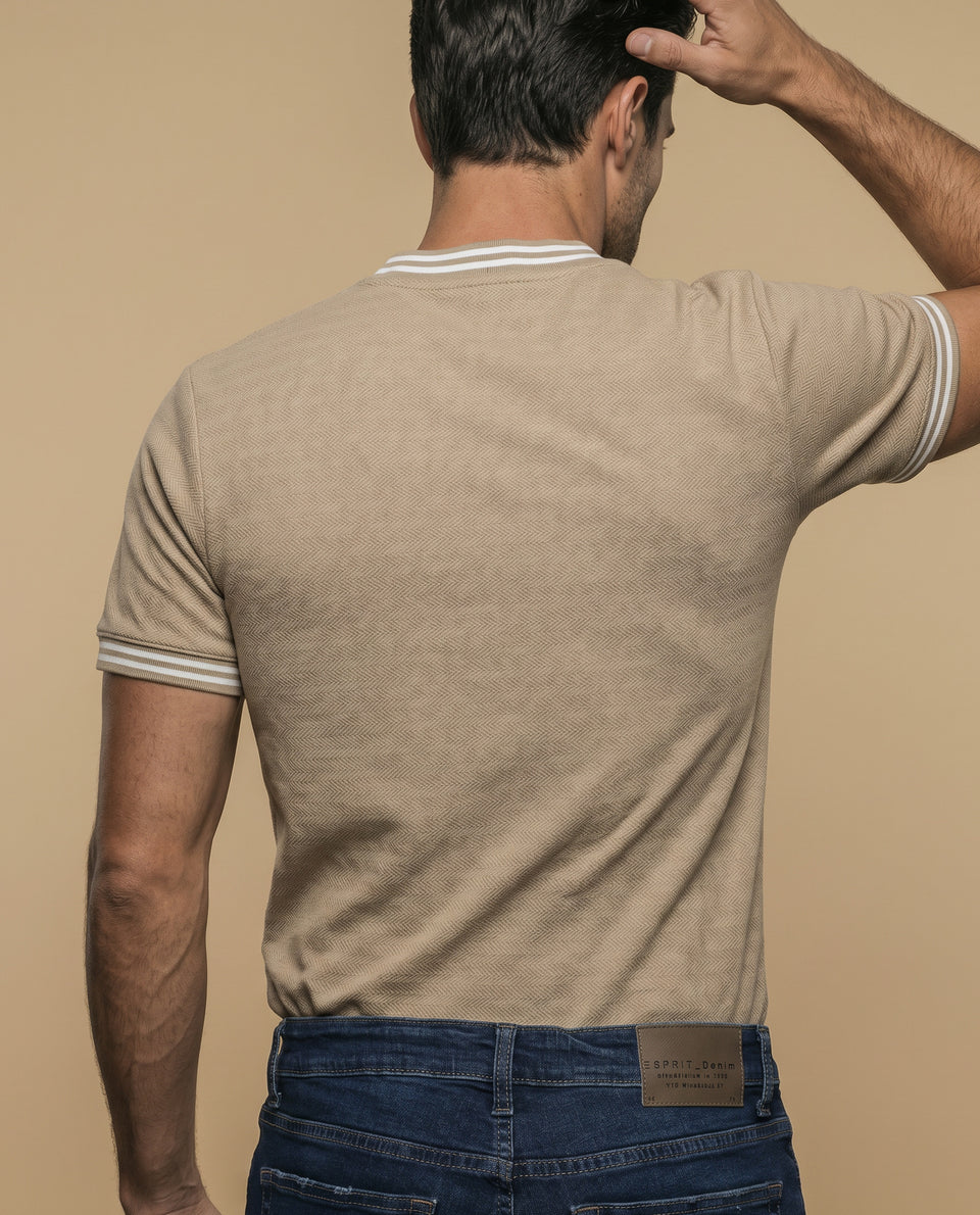 Polo manga larga beige regular - Beige 34_305G329_BEI130607_4