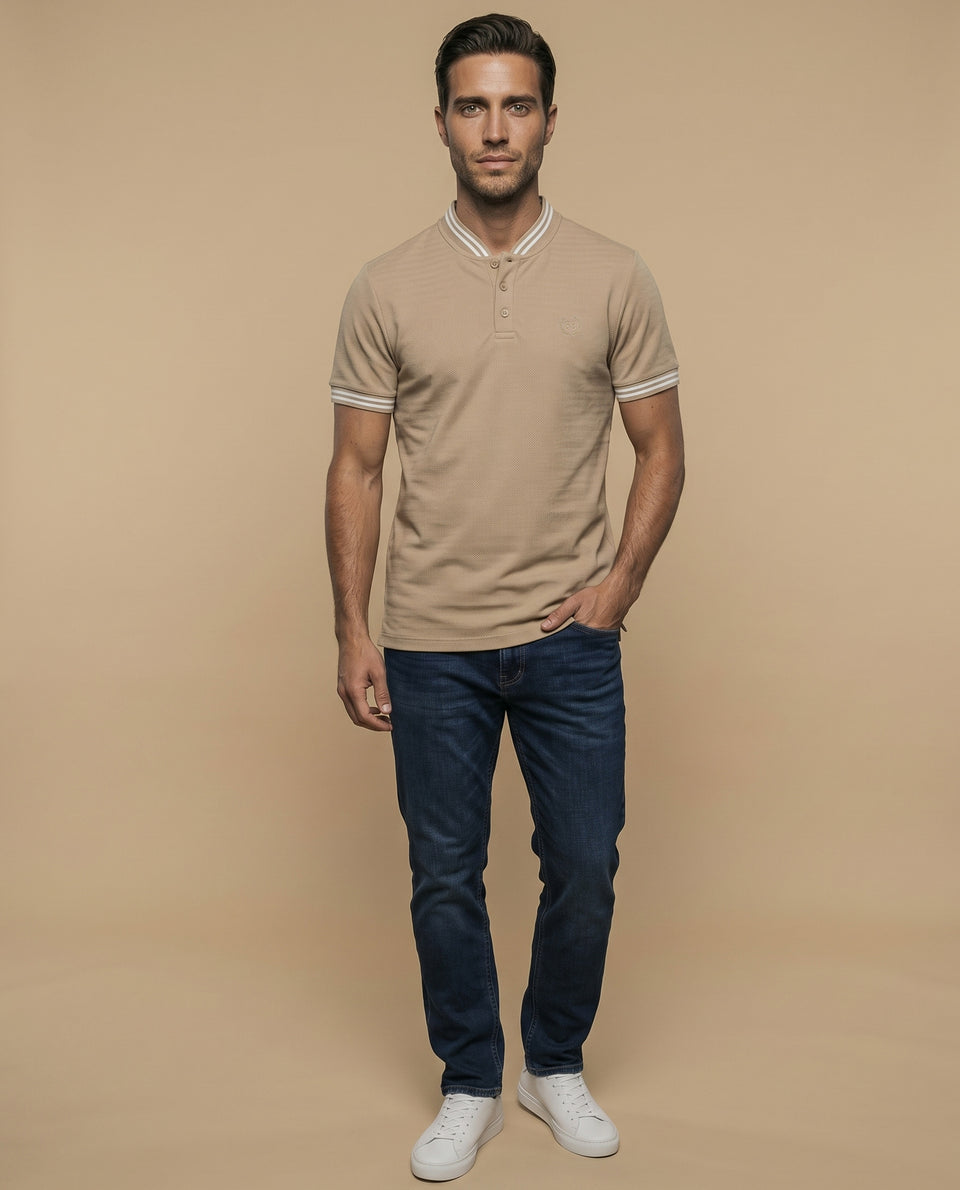 Polo manga larga beige regular - Beige 34_305G329_BEI130607_5