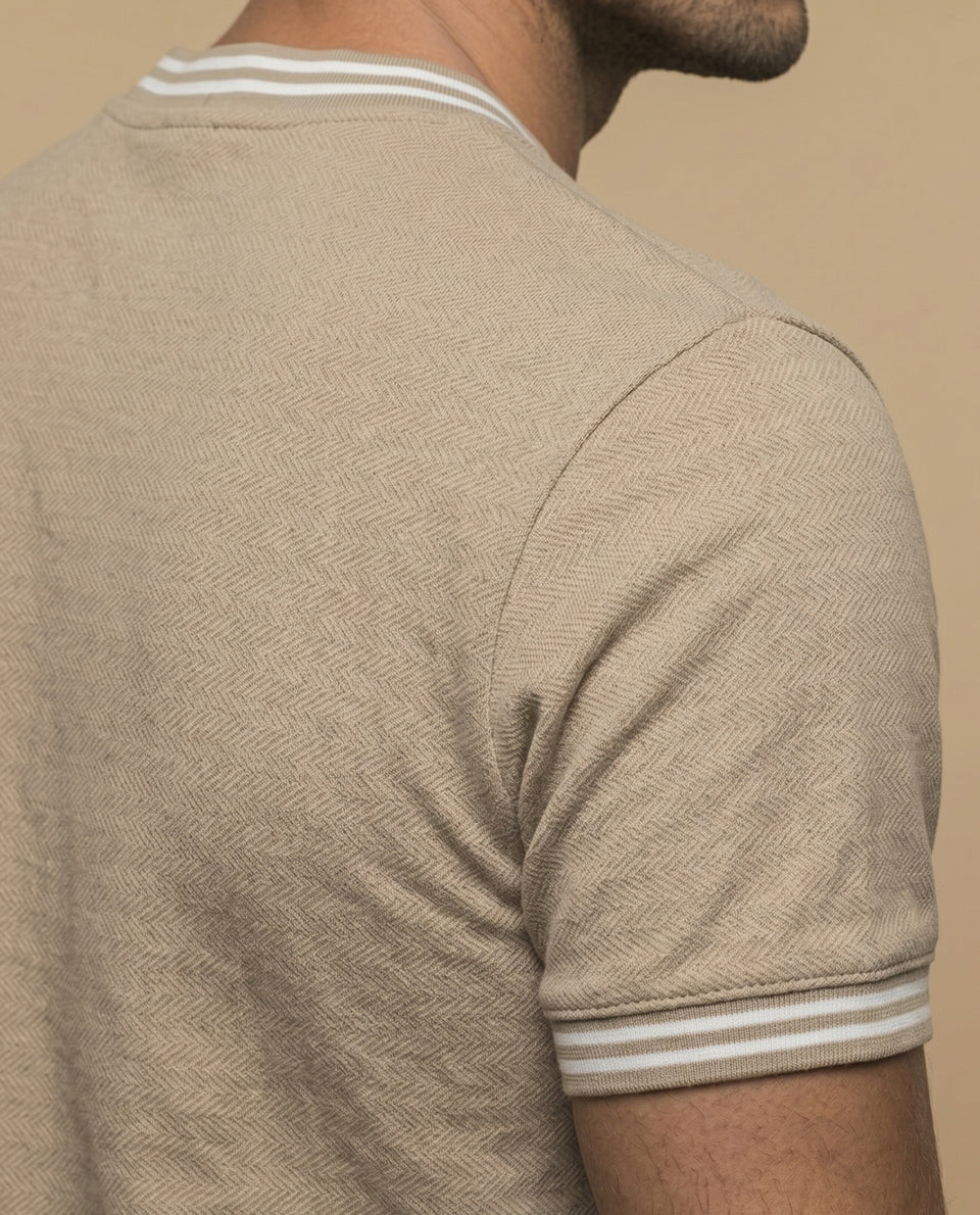 Polo manga larga beige regular - Beige 34_305G329_BEI130607_6
