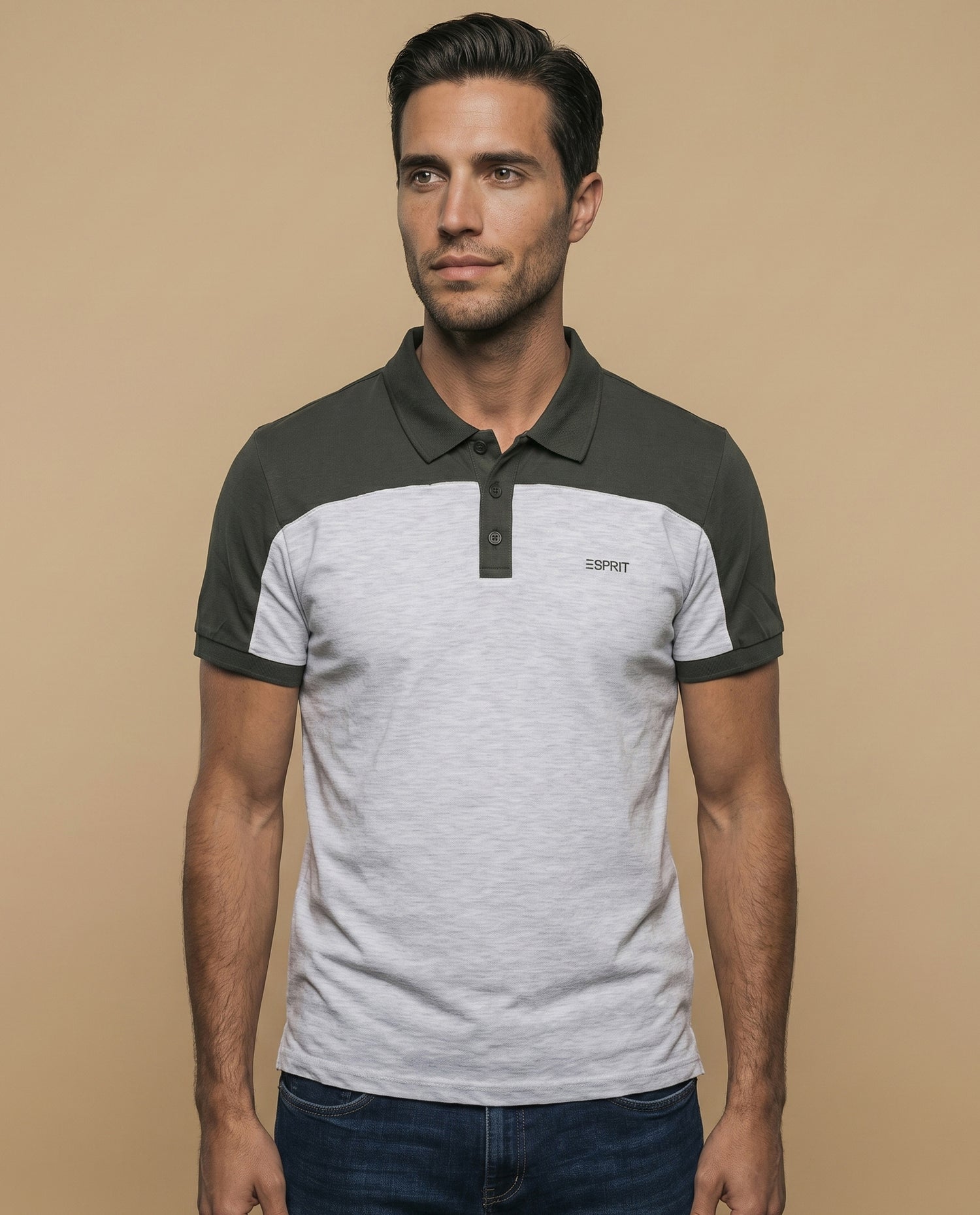 Polo jersey regular hombre - Gris