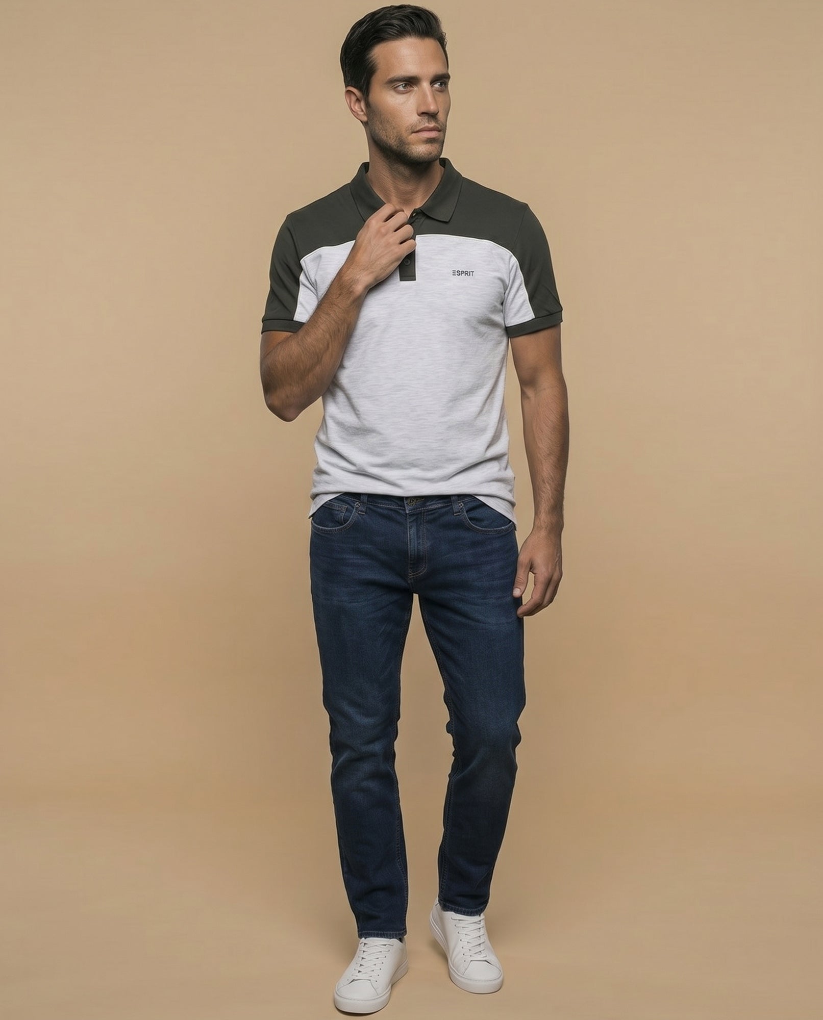 Polo jersey regular hombre - Gris 34_305G330_GRI144503_5