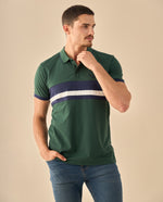Polo con Rayas Contrastantes - Verde