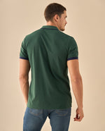 Polo con Rayas Contrastantes - Verde