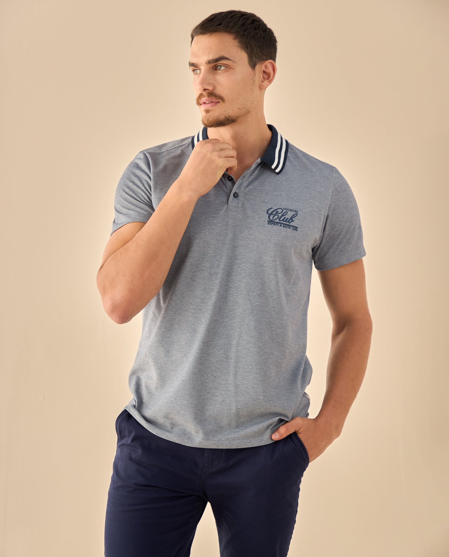 Polo con Bordado Club Deportivo - Azul