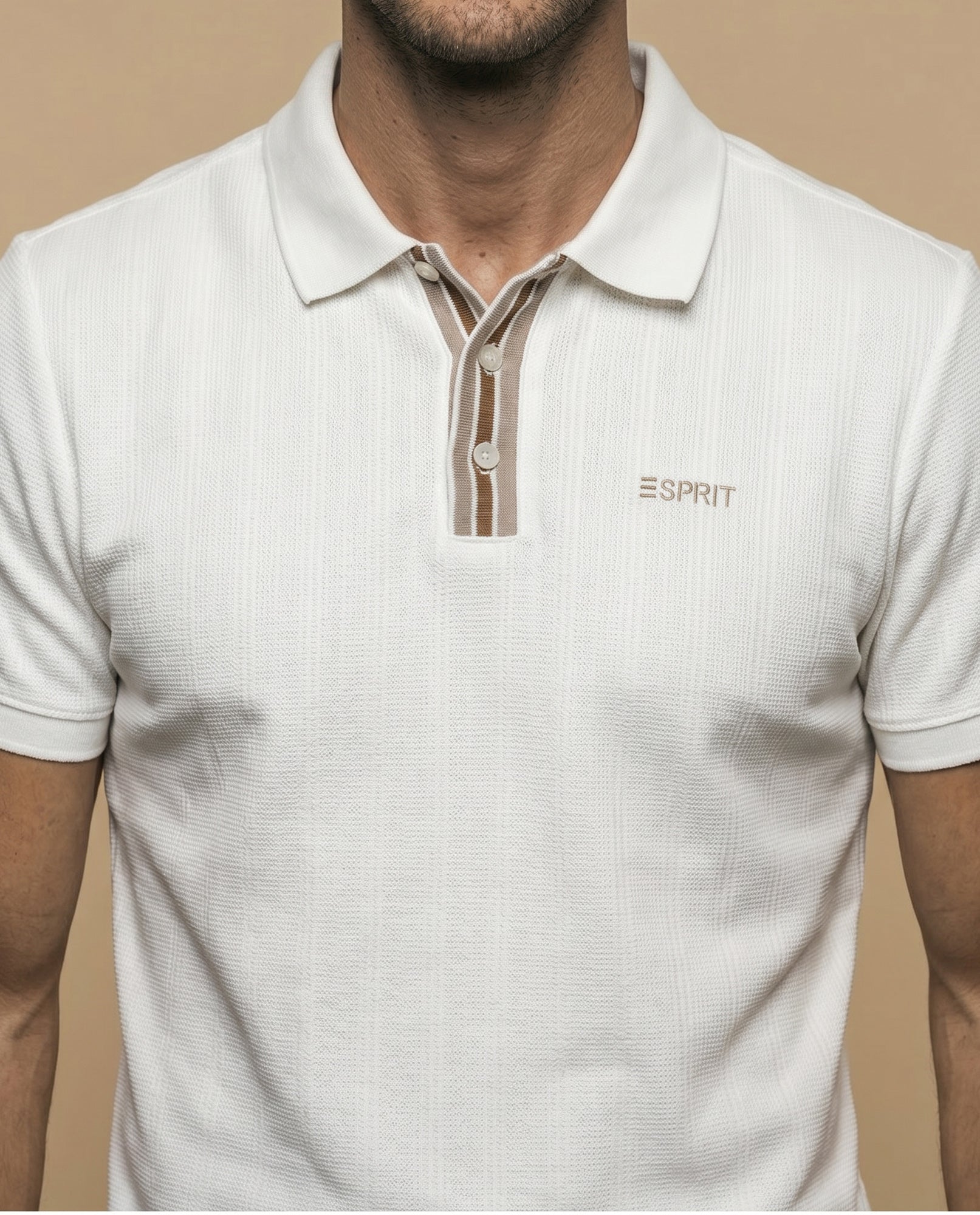 Polo regular bordado logo blanco - Crudo 34_305G336_CRU110605_3