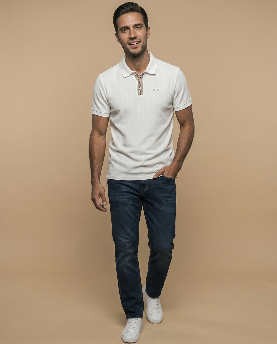 Polo regular bordado logo blanco - Crudo 34_305G336_CRU110605_5