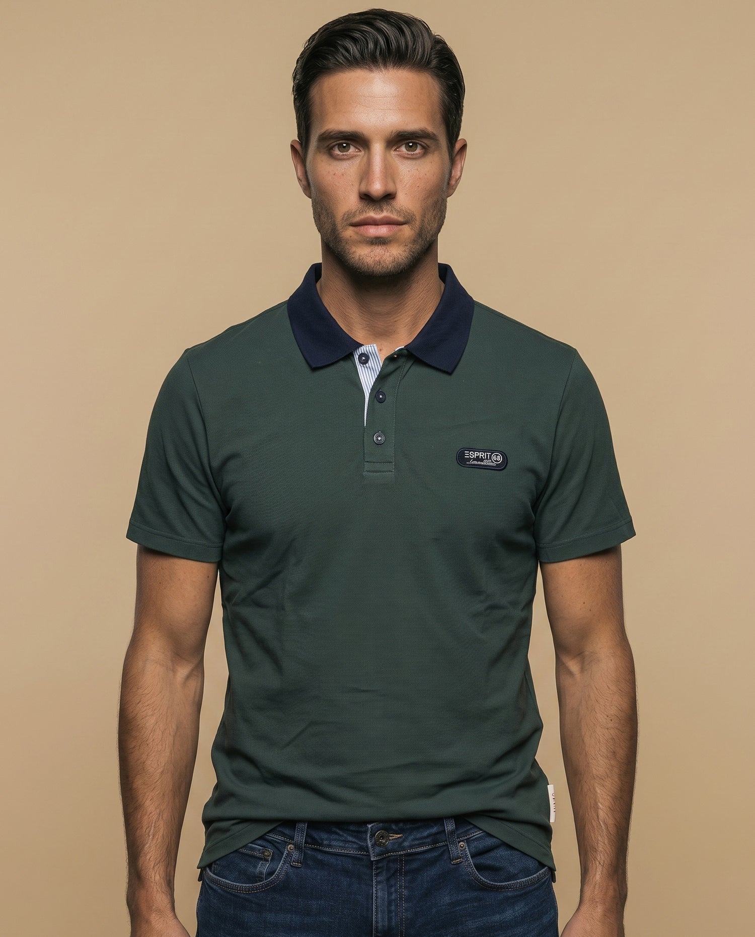 Polo manga larga regular fit - Verde