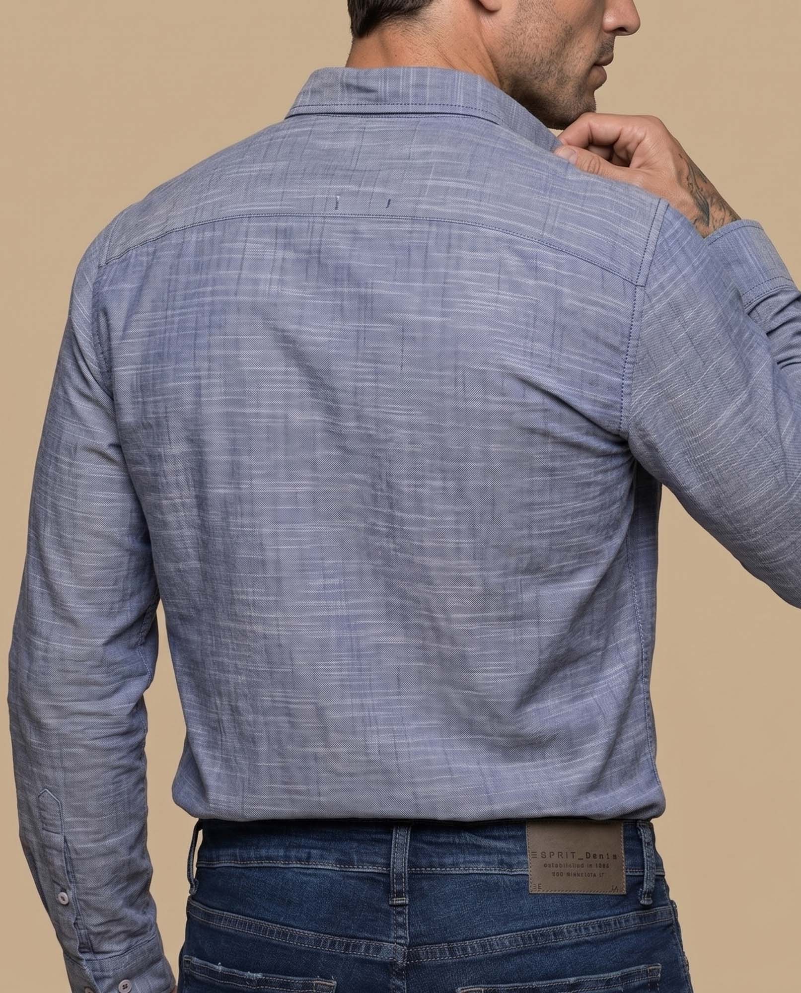Camisa regular bolsillo algodón - Azul 34_315E300_AZU174728_4