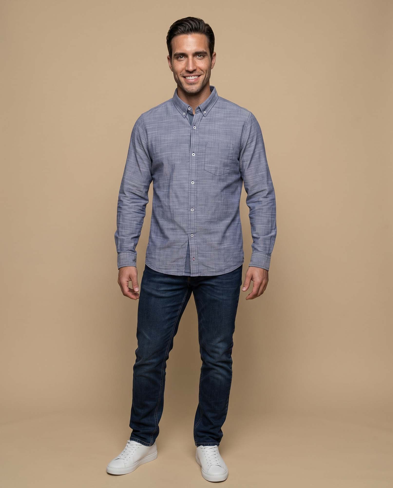 Camisa regular bolsillo algodón - Azul 34_315E300_AZU174728_5