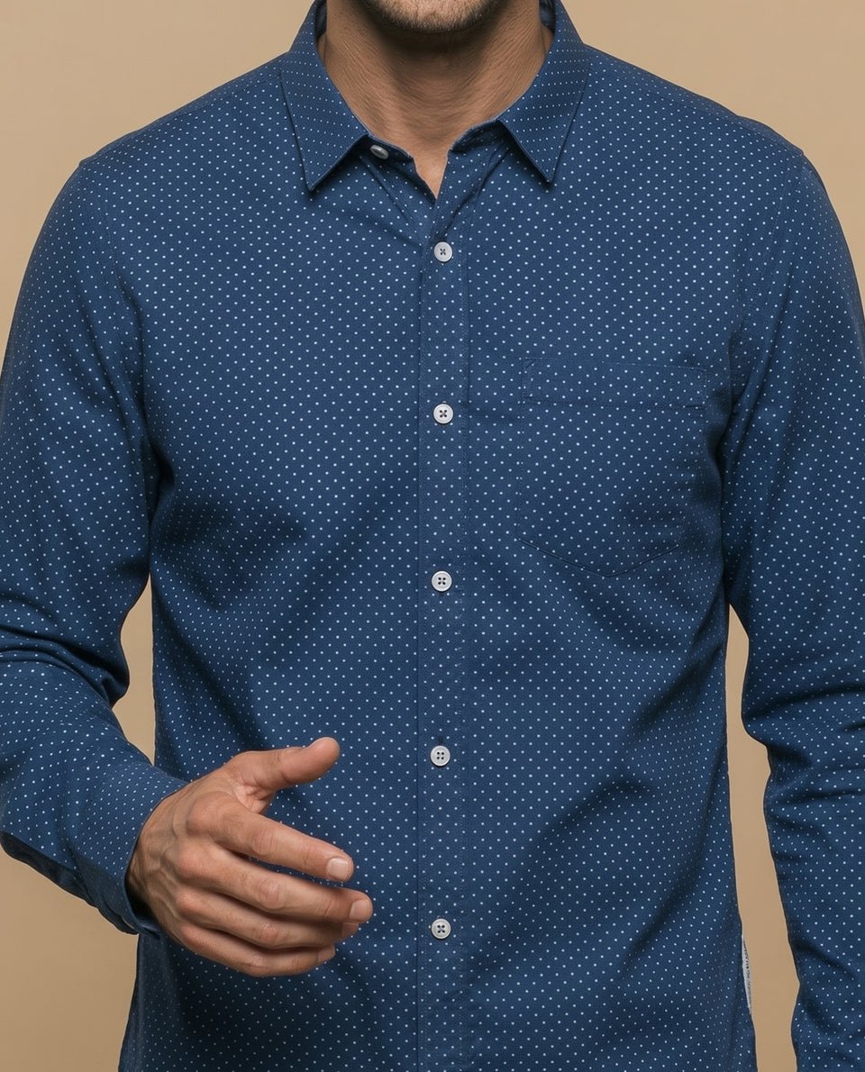 Camisa slim puntos pequeños - Azul 34_315E306_AZU184041_3
