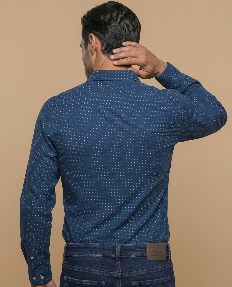 Camisa slim puntos pequeños - Azul 34_315E306_AZU184041_4