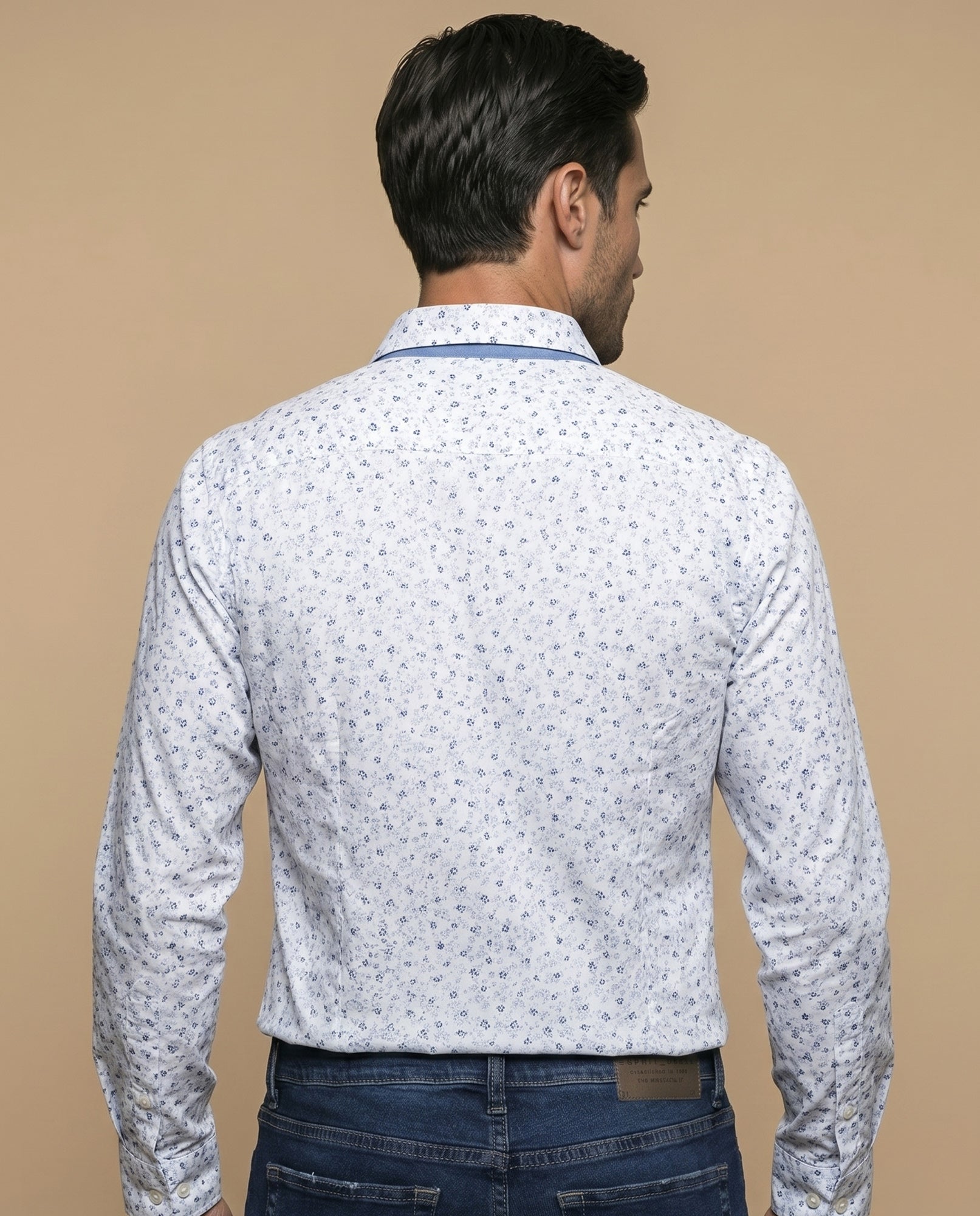 Camisa slim estampado floral azul - Blanco 34_315E308_BLA110601_4