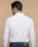 Camisa oxford manga larga con cuello button-down para hombre - Blanco