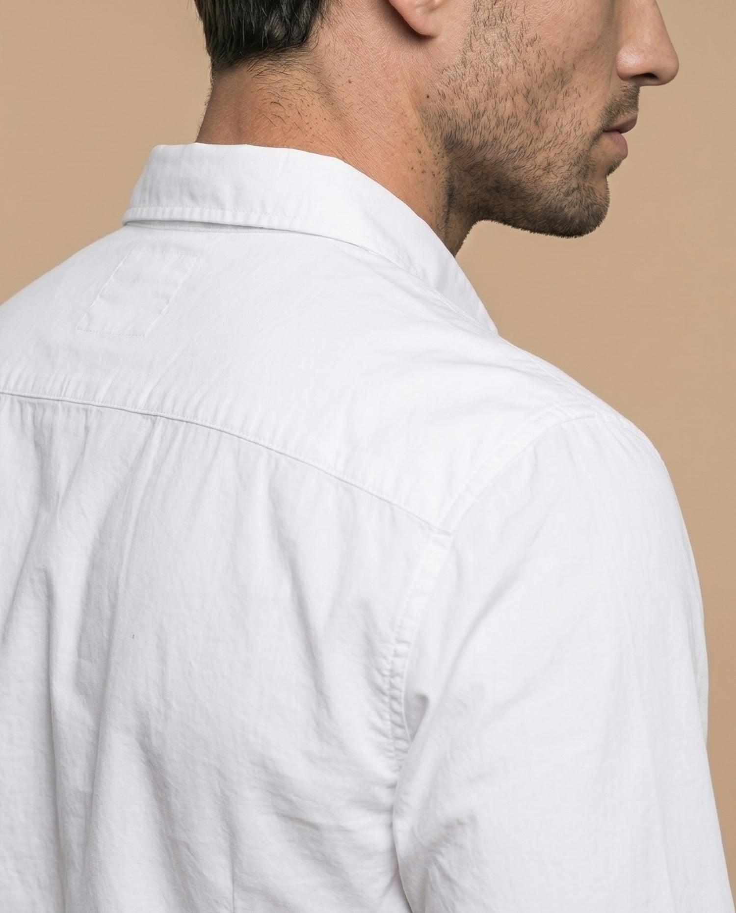 Camisa oxford manga larga con cuello button-down para hombre - Blanco
