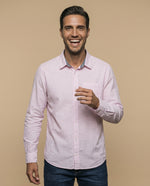Camisa manga larga rayas - Rosa