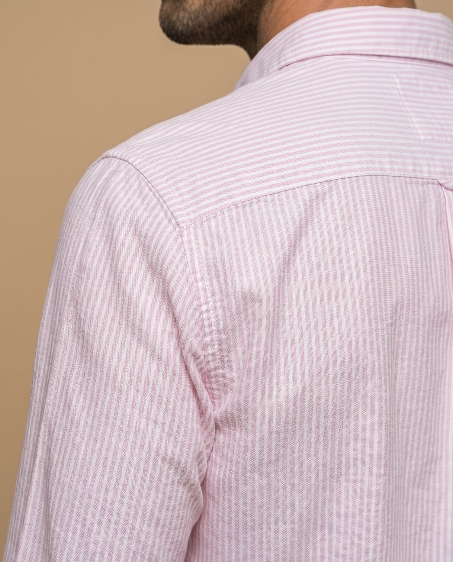 Camisa manga larga rayas - Rosa