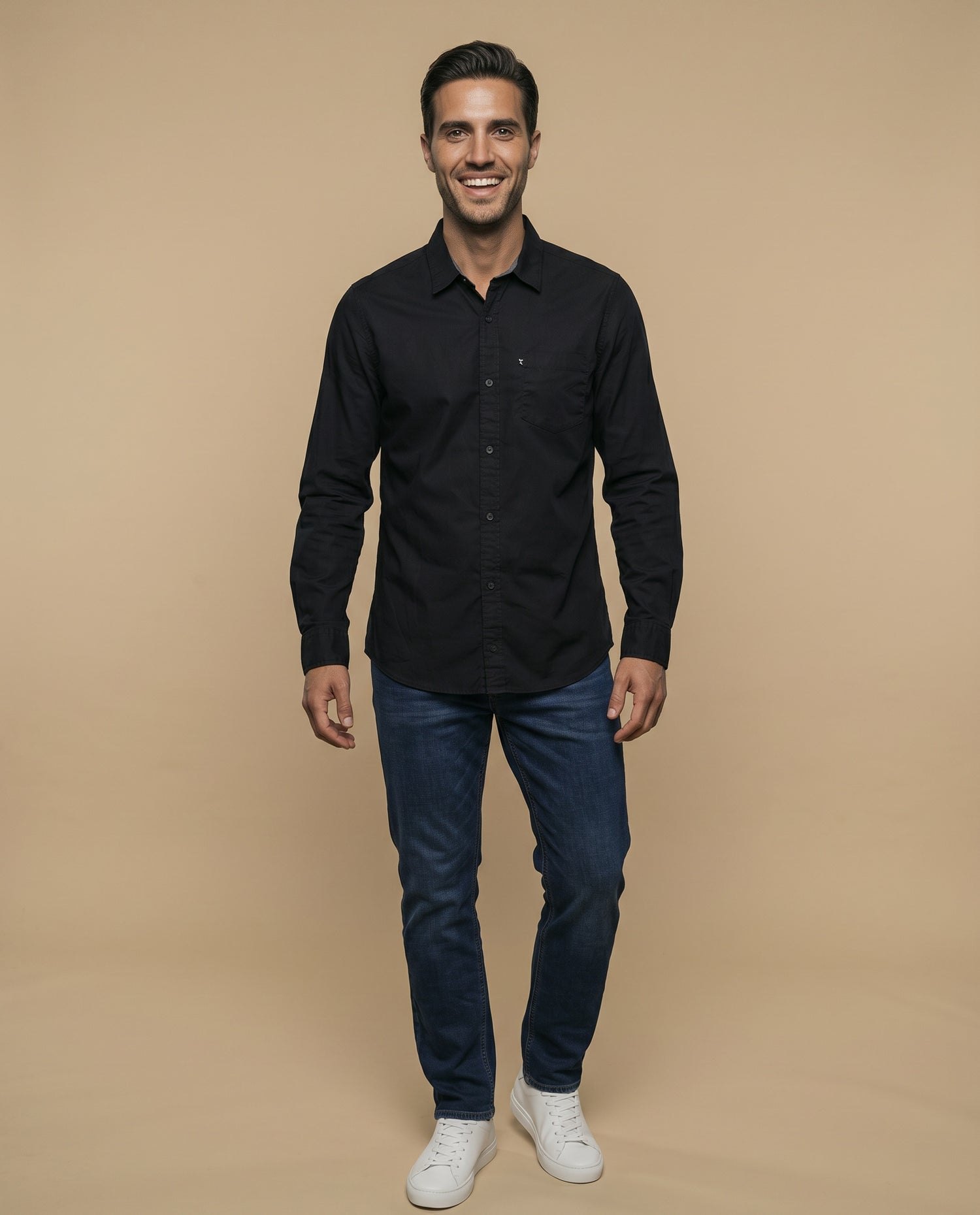 Camisa Slim Negra - Negro