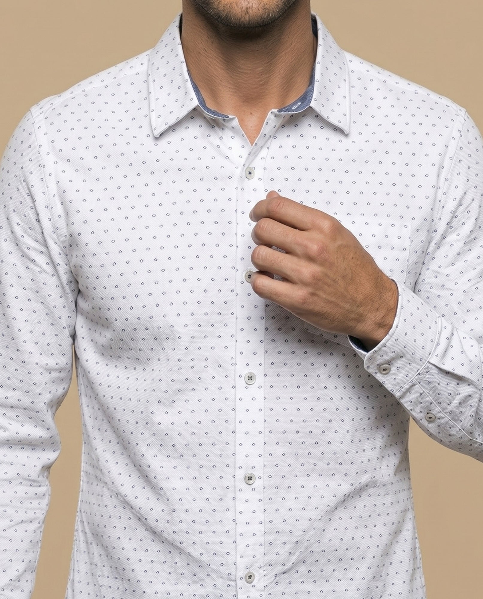 Camisa manga larga estampada - Blanco 34_315F307_BLA114001_3