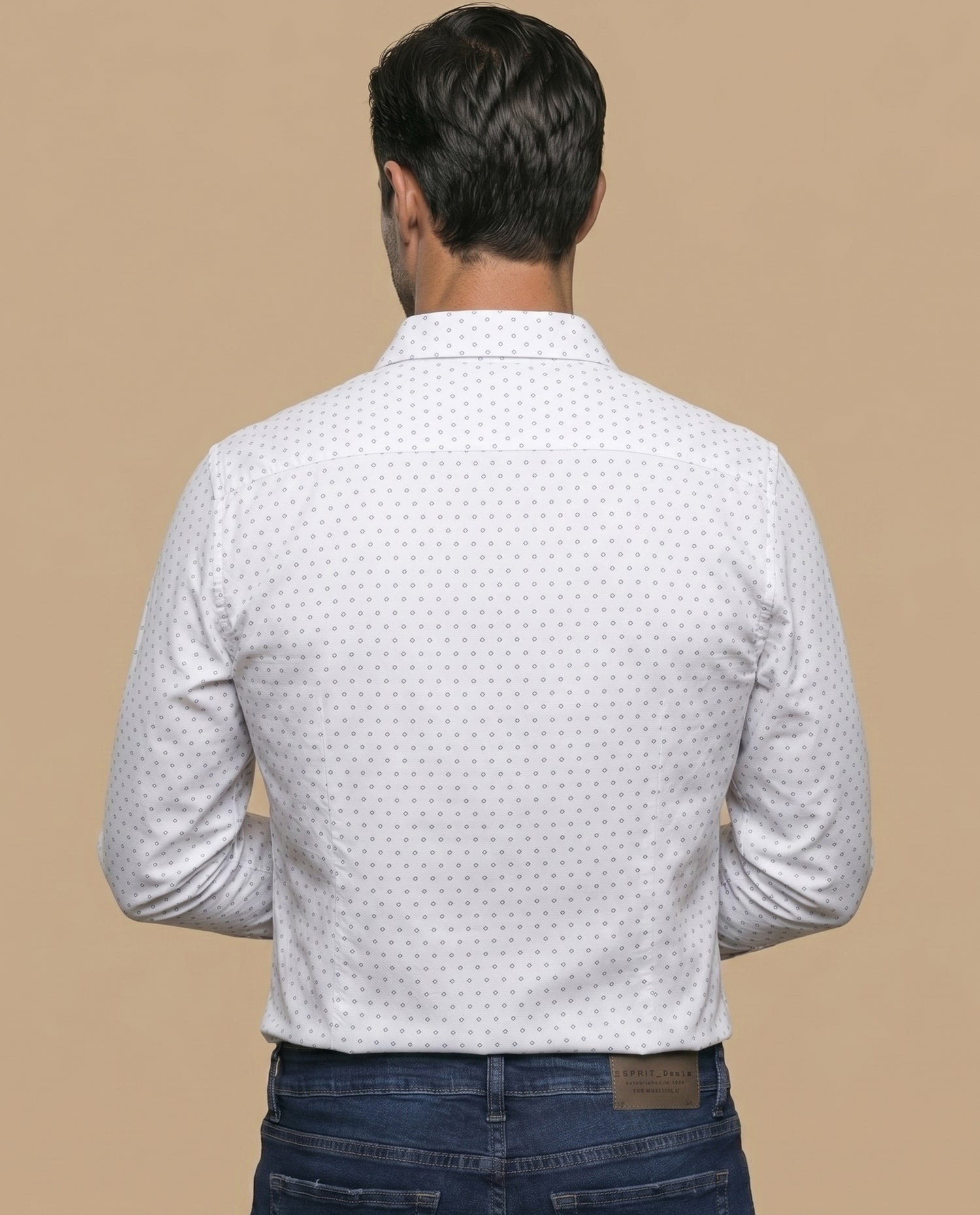 Camisa manga larga estampada - Blanco