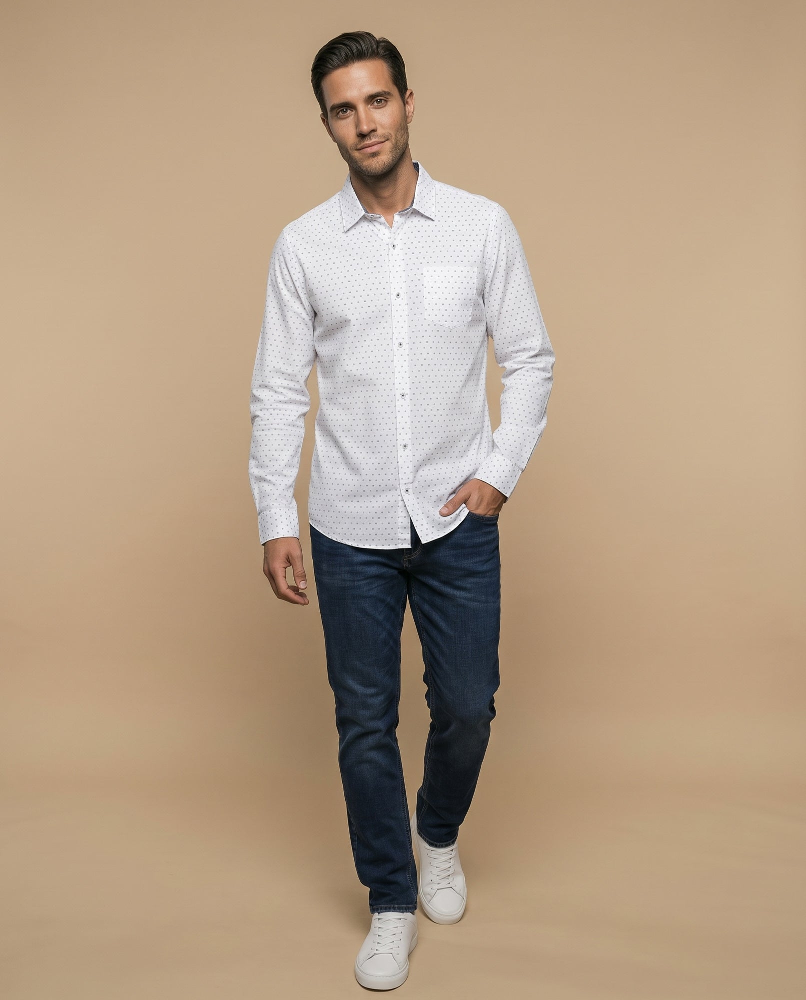 Camisa manga larga estampada - Blanco 34_315F307_BLA114001_5