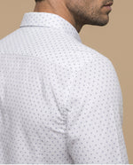 Camisa manga larga estampada - Blanco