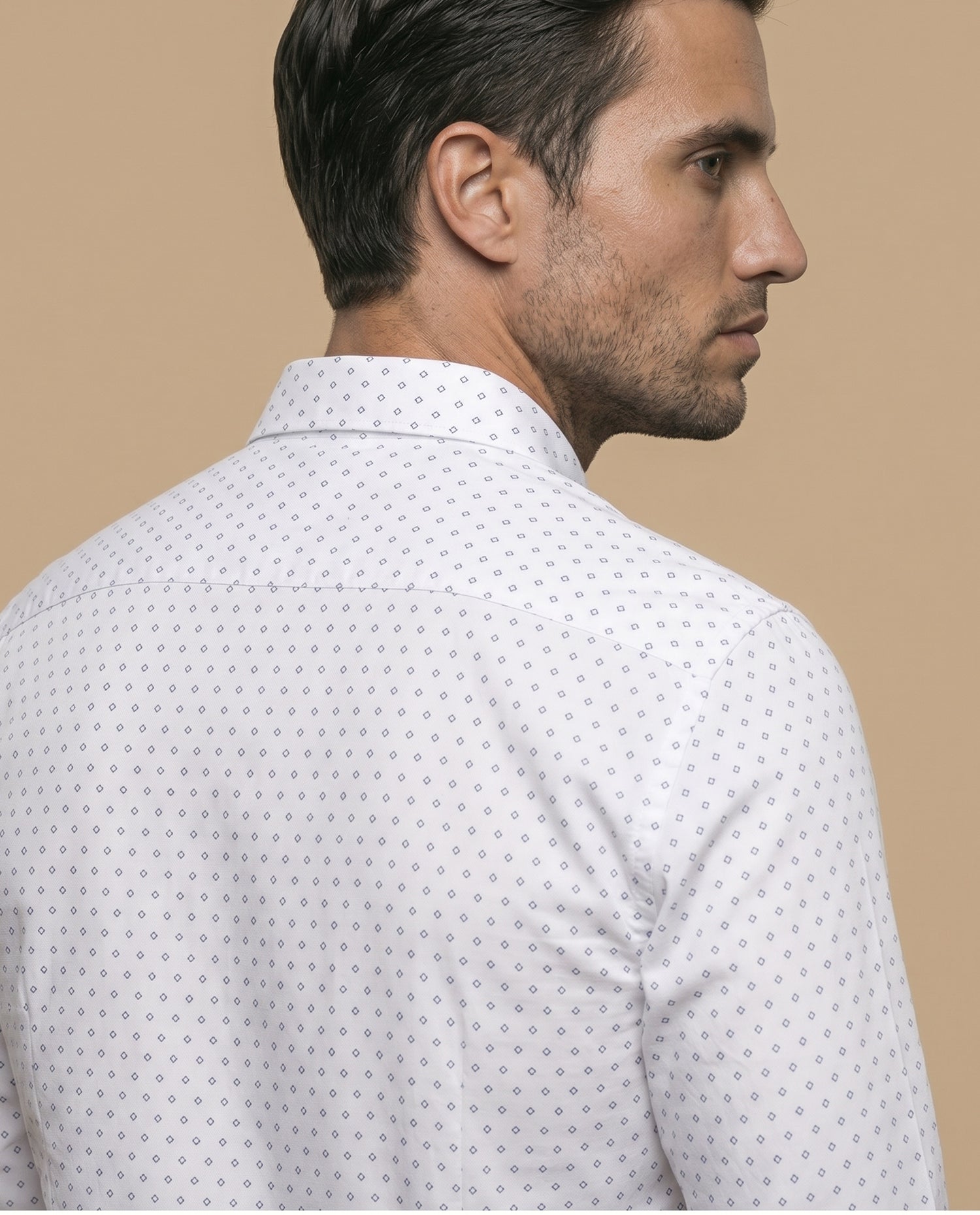 Camisa manga larga estampada - Blanco