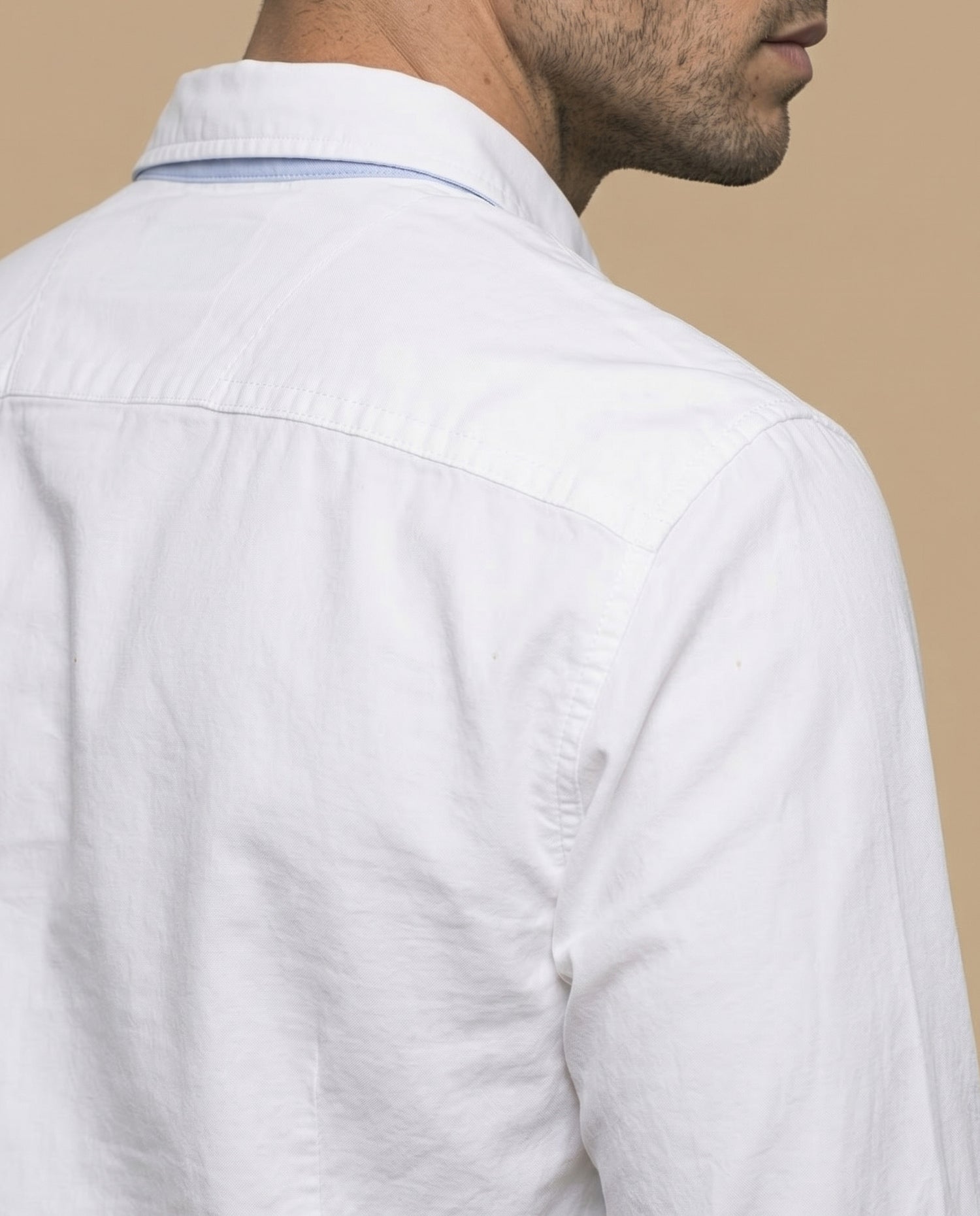 Camisa manga larga algodón - Blanco
