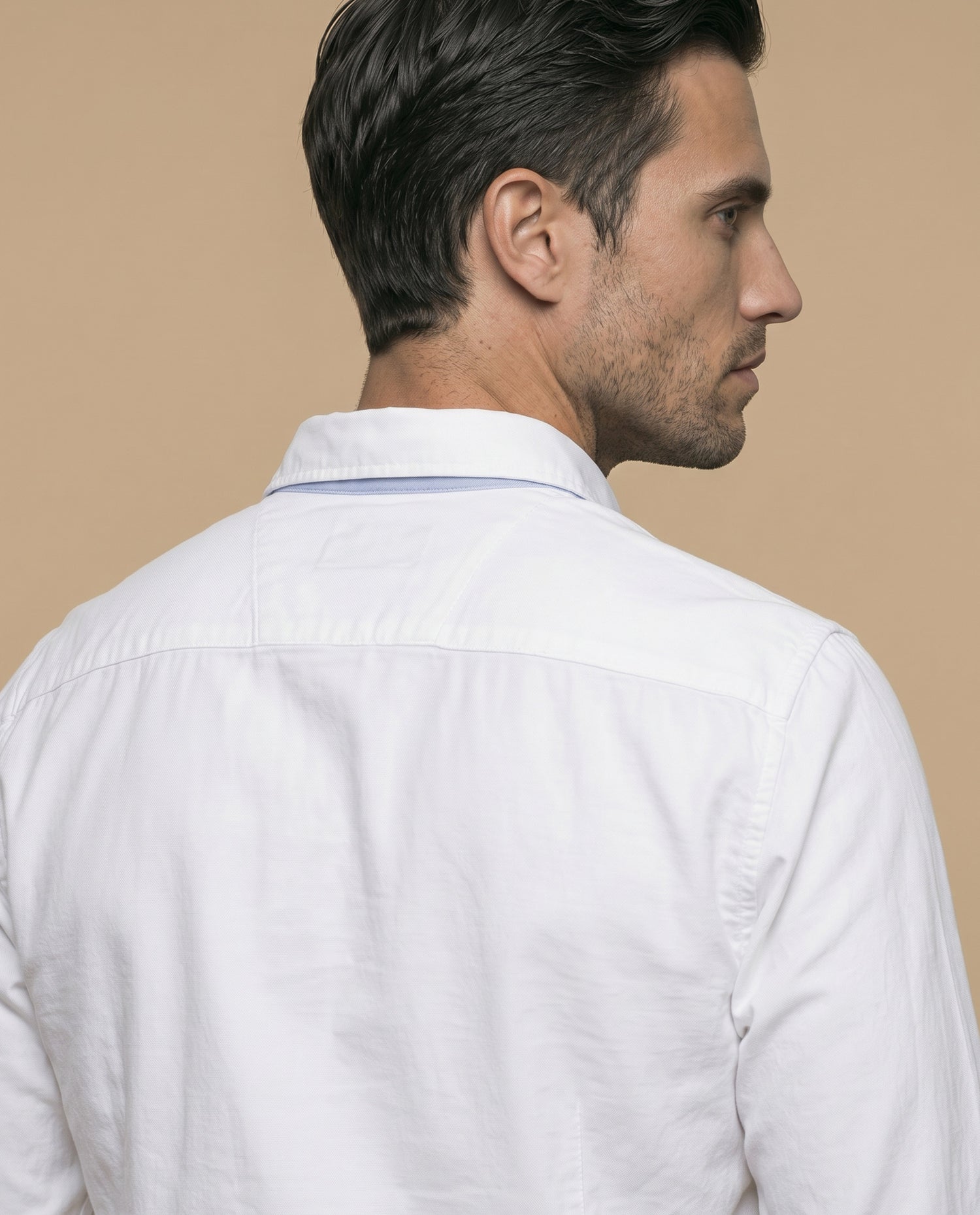 Camisa manga larga algodón - Blanco