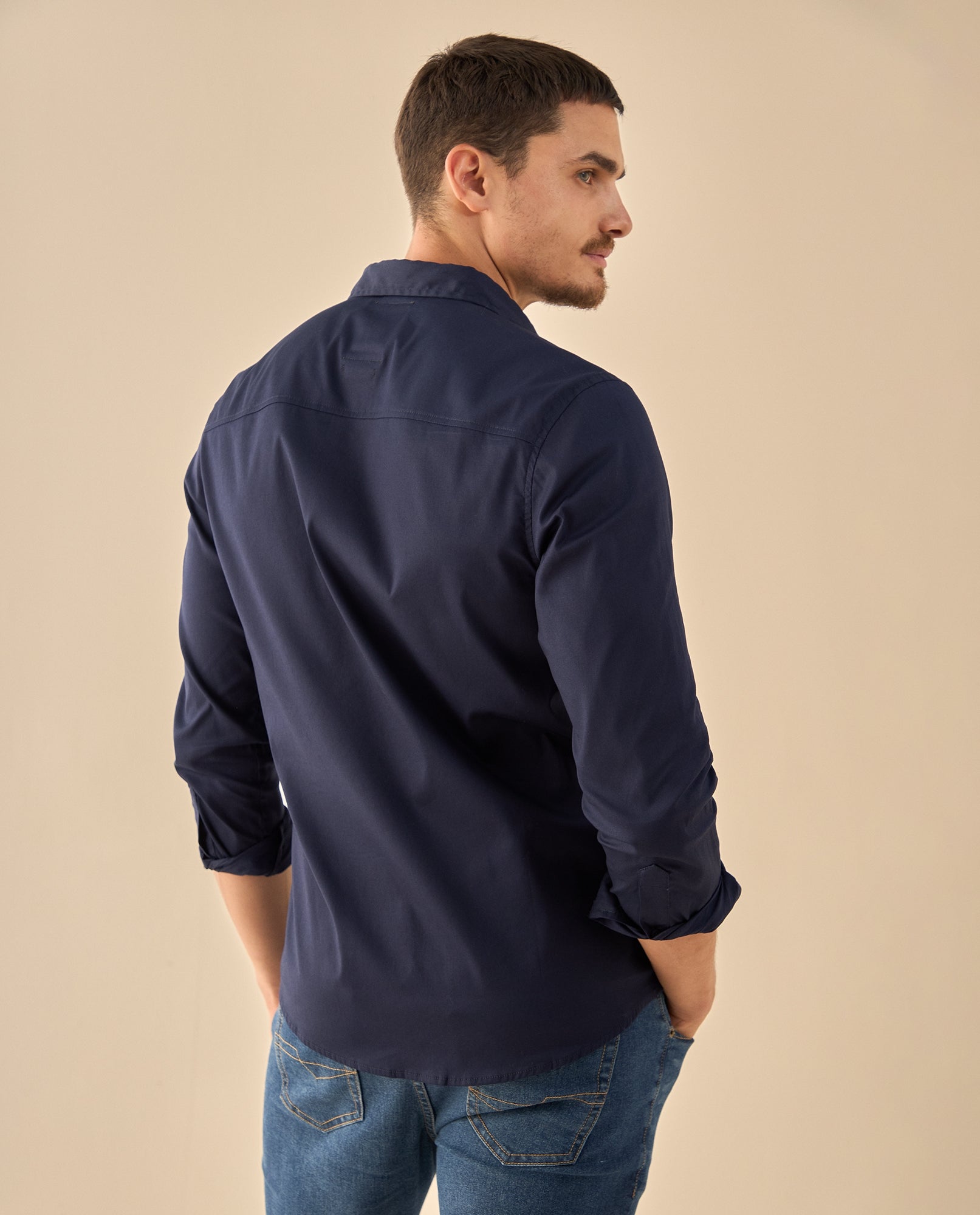 Camisa Clásica con Logo Bordado - Azul 34_315G300_AZU184035_4