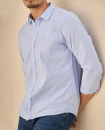 Camisa Clásica con Logo Bordado - Azul