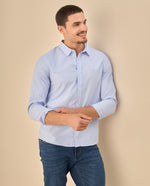 Camisa Clásica con Logo Bordado - Azul