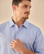 Camisa con Micro Rayas Premium - Blanco