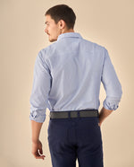 Camisa con Micro Rayas Premium - Blanco