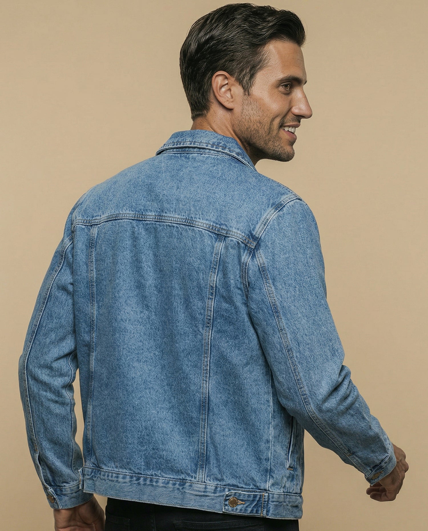 Chaqueta de denim con bolsillos frontales - Azul