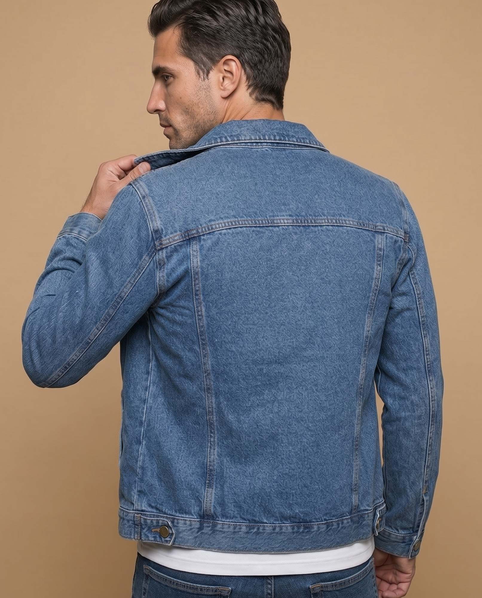 Chaqueta de denim con bolsillos frontales - Azul 34_321E301_AZUA03694_4