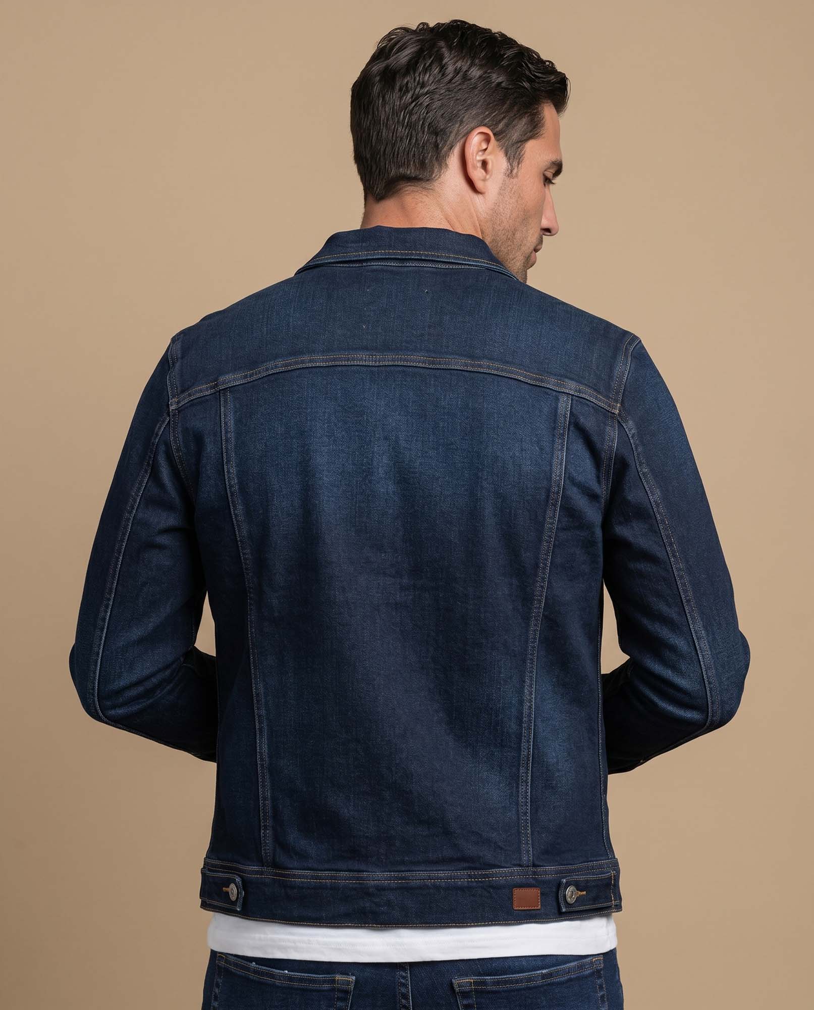Chaqueta vaquera tipo trucker con bolsillos de parche para hombre - Azul 34_325E304_AZUA03694_4